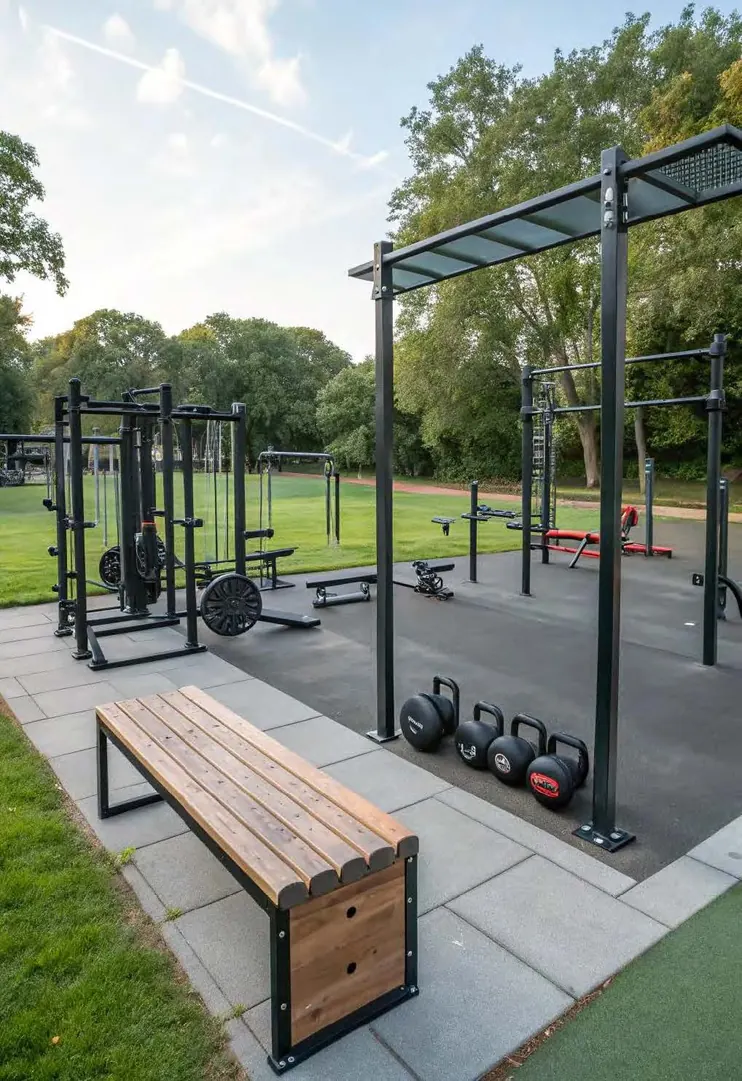 Open-air fitness pavilion